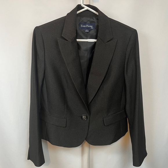 Evan-Picone Brownish Black Blazer Size 8 - Picture 4 of 8